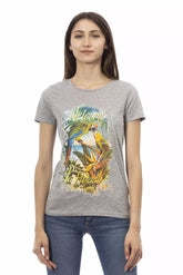 Trussardi Action Gray Cotton Women T-Shirt -   -  Trussardi Action.